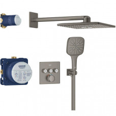 Душова система прихованого монтажу Grohe Grohtherm SmartControl 34864AL0 з термостатом на 3 виходи, графіт матовий