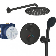 Душова система прихованого монтажу Grohe Grohtherm UA26415SC9 з термостатом, чорний матовий