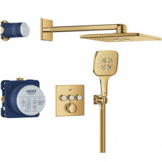 Душова система прихованого монтажу Grohe Grohtherm SmartControl 34864GL0 з термостатом на 3 виходи, золото