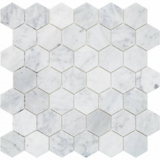 Мозаїка Mozaico De Lux C Mos Hexagon Bianco Carrara Pol 30,5x30,5 см