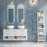 Плитка Golden Tile Como Синій на БІЛ.Рельєф COМS51 10x30 см