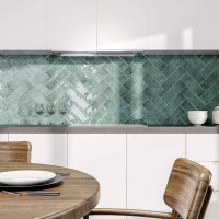 Плитка Golden Tile Como Зелений на БІЛ.Рельєф CO4S51 10x30 см