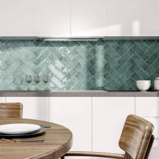 Плитка Golden Tile Como Зелений на БІЛ.Рельєф CO4S51 10x30 см