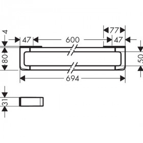 Тримач для рушників Axor Universal 42832330 полірований чорний хром 60 см