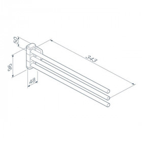 Тримач для рушників AM PM Gem A9032722 потрійний динамічний, чорний мат