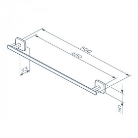 Тримач для рушників AM PM Gem A90346422 чорний мат 50 см