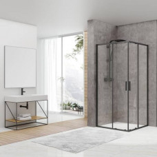 Душова кабіна Devit Art 2.0 FEN2240B профіль чорний матовий, прозоре скло 100x100 см