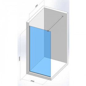 Душове огородження Walk-In Devit Style New DSN90200 хром 90x20 см