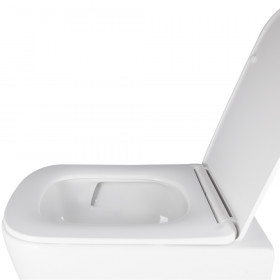 Комплект Qtap для ванної кімнати: підвісний унітаз Crow Ultra Quiet + комплект інсталяції Nest 4 в 1 (квадратна клавіша Chrome)