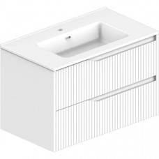 Тумба Devit Style 442080W з раковиною, біла 80 см