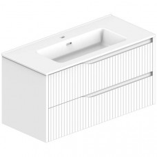 Тумба Devit Style 442100W з раковиною, біла 100 см