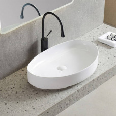 Раковина Devit Flow DFL3310100W на стільницю, без переливу, біла 65,5 см