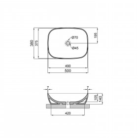 Раковина-чаша Qtap Cardinal 500х380х140 мм White QT04116302W