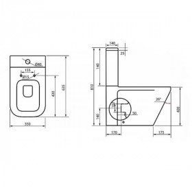 Унітаз-компакт Devit UP 3010120 безобідковий із сидінням Slim, Soft Close, quick-fix