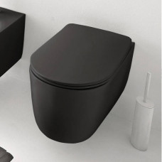 Унітаз підвісний Kerasan Nolita 5315 31 безобідковий з турбозмивом noise clean, чорний матовий