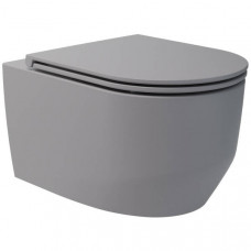 Унітаз підвісний Devit Art 3.0 3030140G безобідковий з кришкою soft-close, Vortex Flush, сірий мат