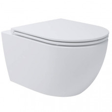Унітаз підвісний Devit Do It 4010510 безобідковий з кришкою soft-close, Vortex Flush, білий глянець