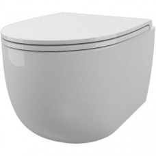 Унітаз підвісний SDR Ceramiche Bull K1, WCSBLV+CWBC безобідковий з Silent Vertigo змивом, з кришкою soft-close, білий