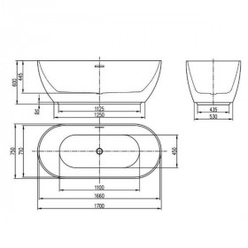 Ванна акрилова Devit Do It New 17075102 біла глянцева 170x75 см