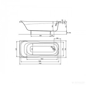 Ванна акрилова Kolo Sensa XWP357000N 170x70 см
