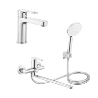 Акційний набір Lidz: Astra 001F Змішувач для раковини LDAST001FCRM48085 + Astra 005 Змішувач для ванни з поворотним виливом LDAST005CRM48088