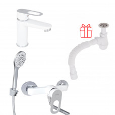 Комплект для Ванної Latwa: Змішувач для раковини LDLAT001WHI45423 + Змішувач для Ванної LDLAT010WHI45426