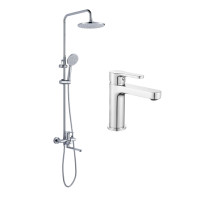 Акційний набір Lidz:Astra 001F Змішувач для раковини LDAST001FCRM48085+Astra 1030 Душова система універсальна на три споживачі LDAST1030CRM48086