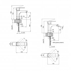 Комплект змішувачів Qtap Lipno: Змішувач для раковини QTLIPNO1023101CB + Змішувач для біде QTLIPNO2023101CB
