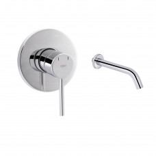 Комплект для умивальника Qtap Spring Chrome: Змішувач QTSPRCRM 0101 + вилив QTVYT246CRM45930