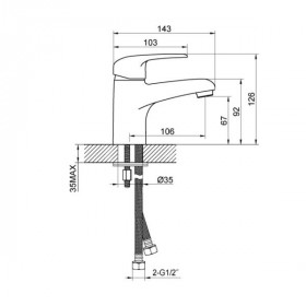 Змішувач для раковини Devit Giran 16190128P
